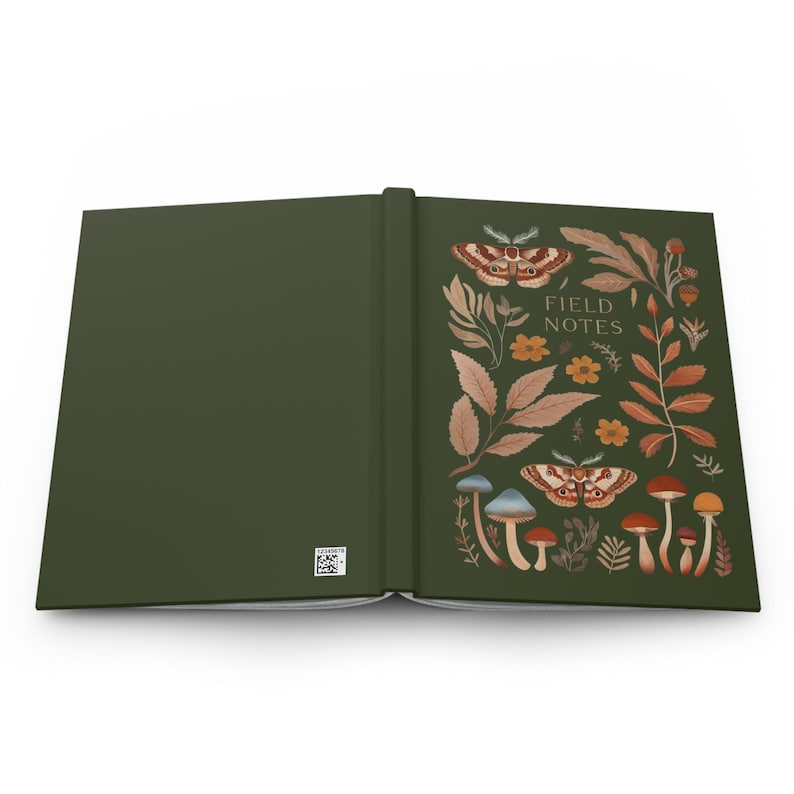 Field Notebook Examples Botany Hardcover Lined Journal Notebook, Mushroom Forest Journal, Cottagecore ...
