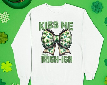St. Patricks Tag Unisex Sweatshirt, lustiges St. Pattys Day Wortspiel, irischer Bogen Pullover, kokettes grünes Sweatshirt, für ihren St. Paddy's Tag