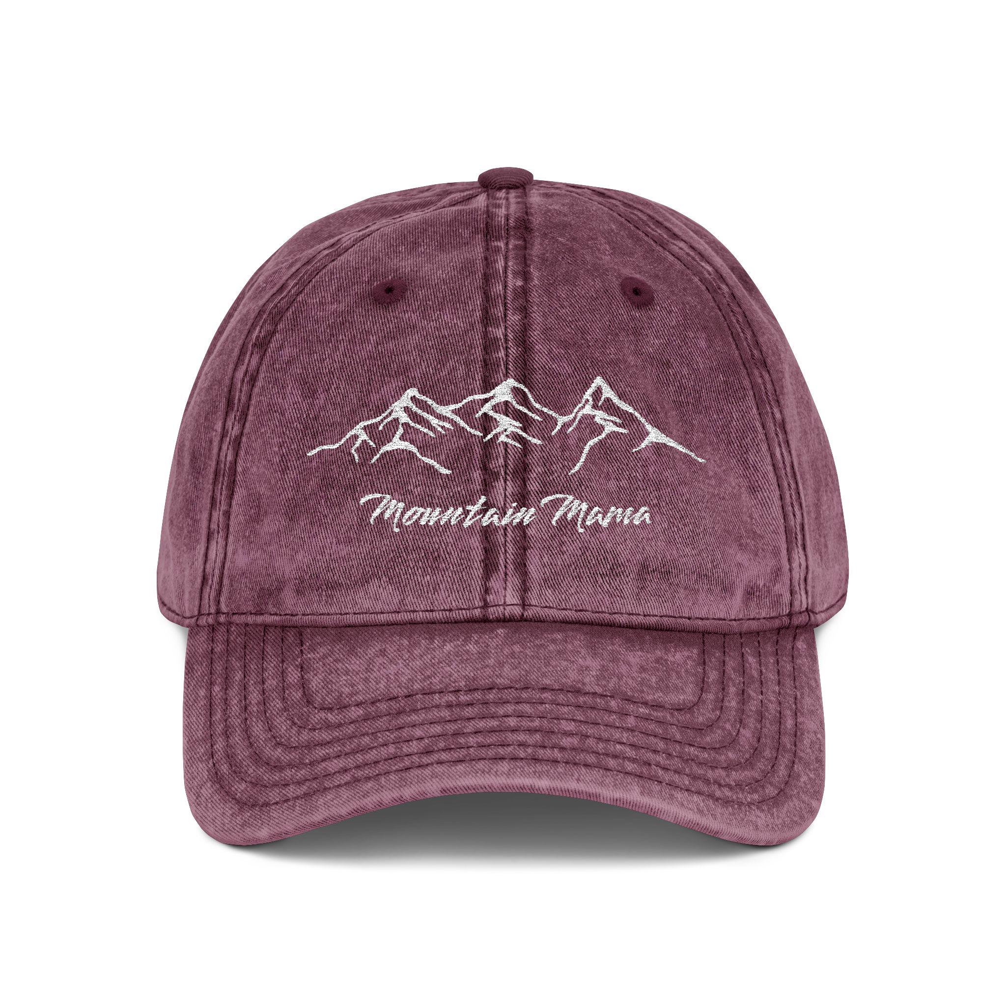 Distressed Mountain Embroidery Cap | Vintage Washed Baseball 