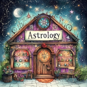 10 Astrology Shop High Resolution JPGs for Junk Journaling, Scrapbooking, Card Making, Digital Downloads, Celestial