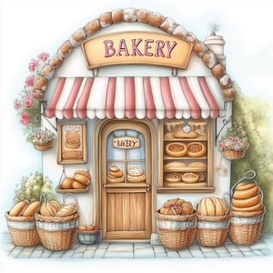 10 immagini JPG ad alta risoluzione di prodotti da forno per il Junk Journaling, lo Scrapbooking, la creazione di biglietti, i download digitali, il Cottagecaore e il Vintage