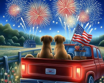Patriotic Dogs JPGs, Junk Journaling, Scrapbooking (Digital Downloads)