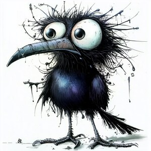 Crow Quirky High Resolution JPGs for Junk Journaling, Scrapbooking, Card Making, Digital Downloads,