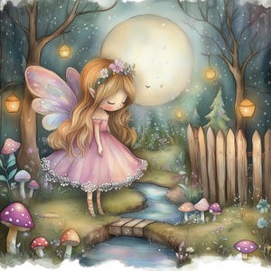 Fairies ClipArt 10 High Resolution Watercolor JPGs Junk Journaling, Scrapbooking, Card Making, Digital Download, Fantasy, Whimsical
