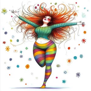 Lady Dancing Clip Art 10 High Resolution Watercolor JPGs Junk Journaling, Scrapbooking, Card Making, Digital Download, Fantasy, Whimsical