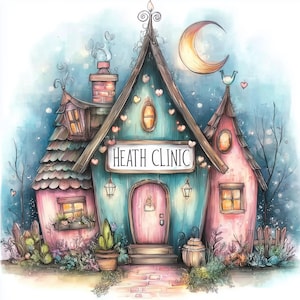 Health Clinic High Resolution JPGs for Junk Journaling, Scrapbooking, Card Making, Digital Downloads, Whimsical