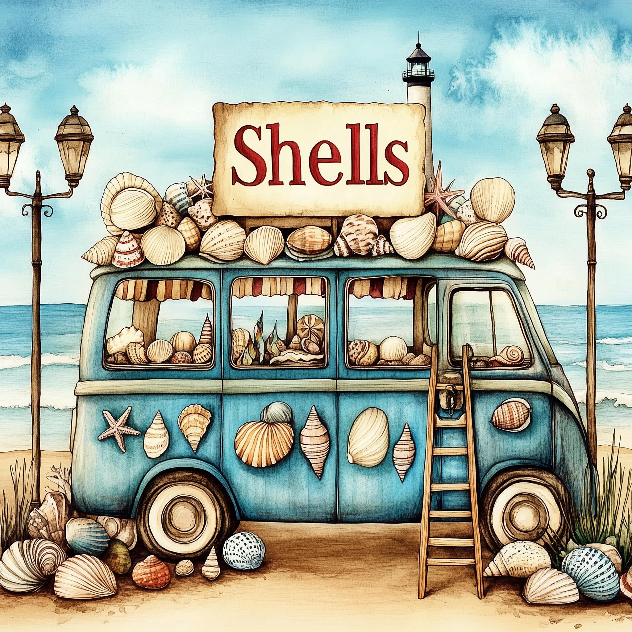 Shell Shops Beachy Shell Shop Jpgs, Beach Theme, Scrapbooking and Card Making (digital ...