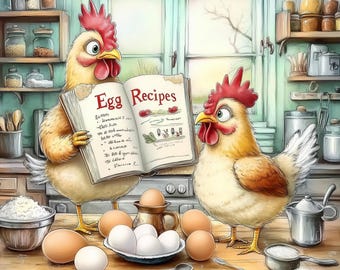 10 Pollos en formato JPG de alta resolución para diarios basura, scrapbooking, tarjetas, descargas digitales, estilo caprichoso, estilo Grandmacore y cottagecore.