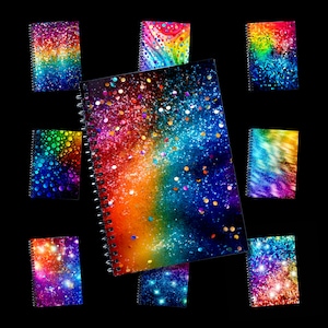 Bright Rainbow Pattern Spiral Notebook – Colorful Journal, 6x8&quot; Ruled Line Paper, Aesthetic School Supplies, Cute Vibrant Planner, Fun, Neat