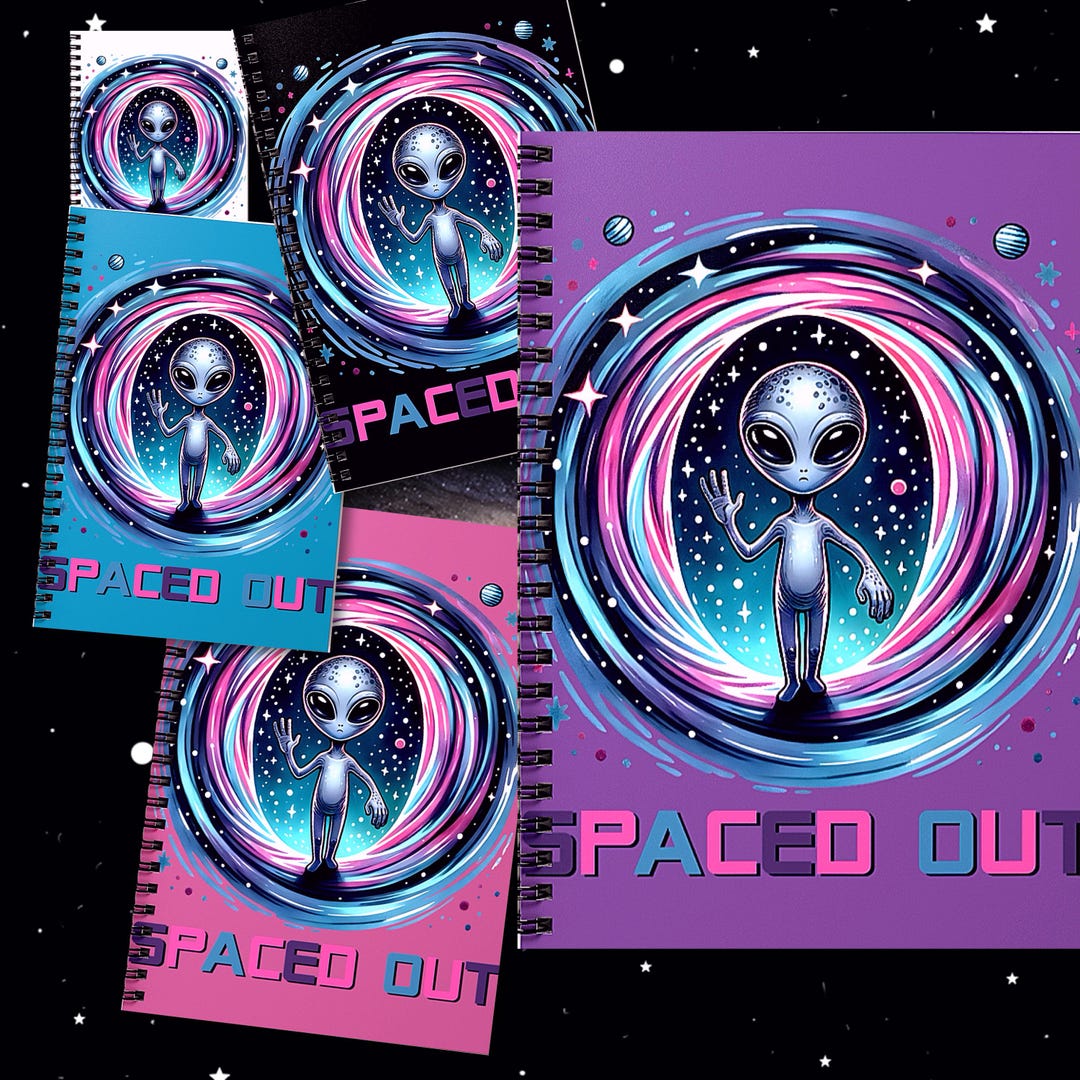 Whimsical Alien Notebook – Fun Spiral Journal With Playful Cosmic Art ...