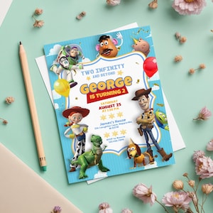 Toy story woody invitation, two infinity beyond Editable invitation, Printable birthday Toy story invitation, boy girl birthday invite