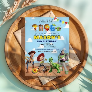Invito Toy Story Woody, due infiniti oltre Invito modificabile, Invito di compleanno stampabile Toy Story, invito di compleanno per ragazzo e ragazza