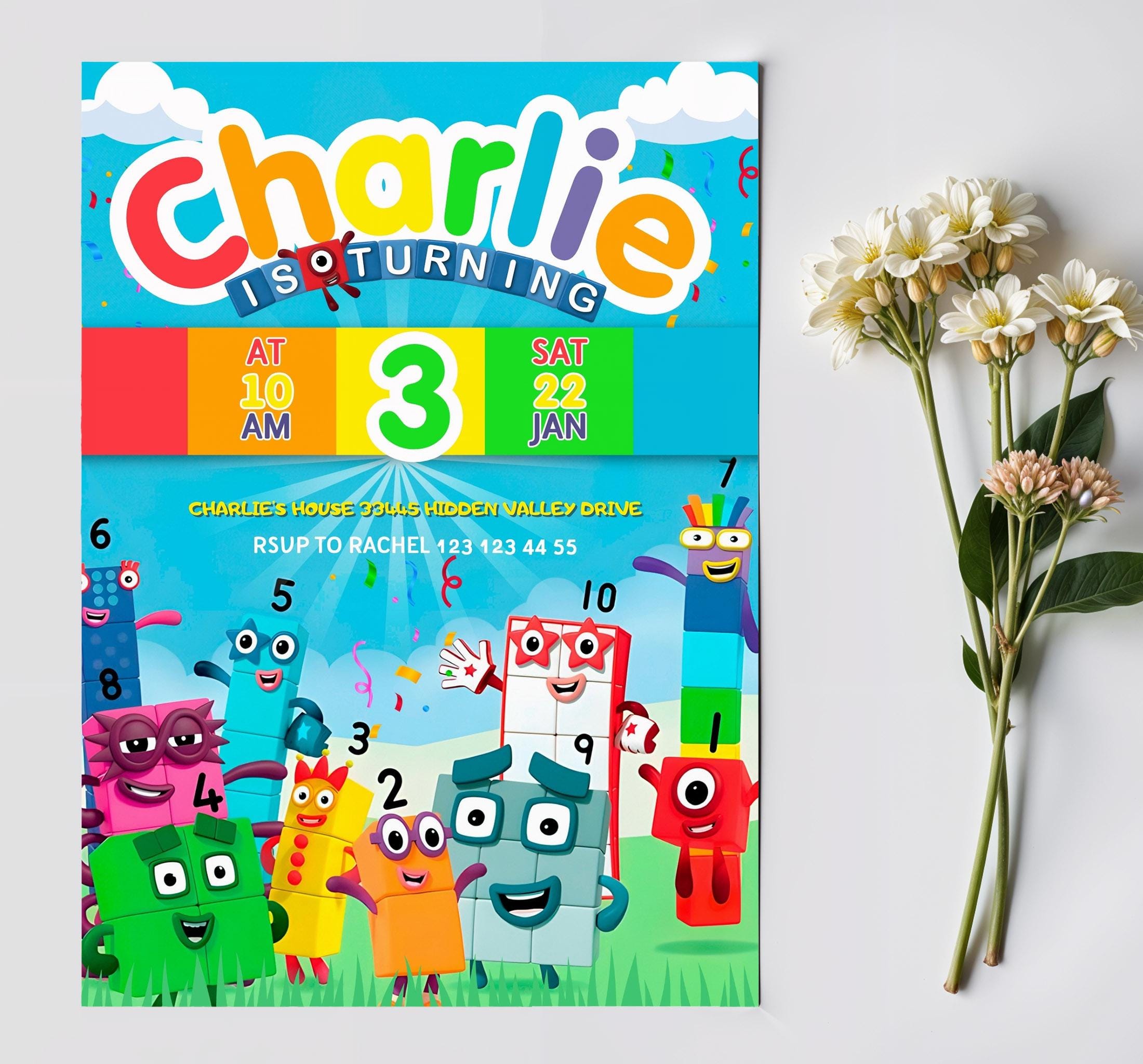 Numberblocks Birthday Invitation, Editable Printable Invitation ...
