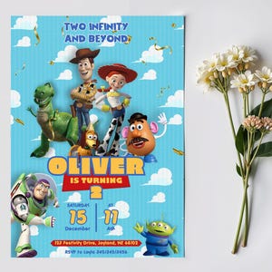 Toy story woody invitation, two infinity beyond Editable invitation, Printable birthday Toy story invitation, boy girl birthday invite