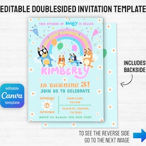 Paw-ty editable invitation, Puppies printable birthday invite boy girl, puppy invitation, dog invite, Pool Party birthday invite template