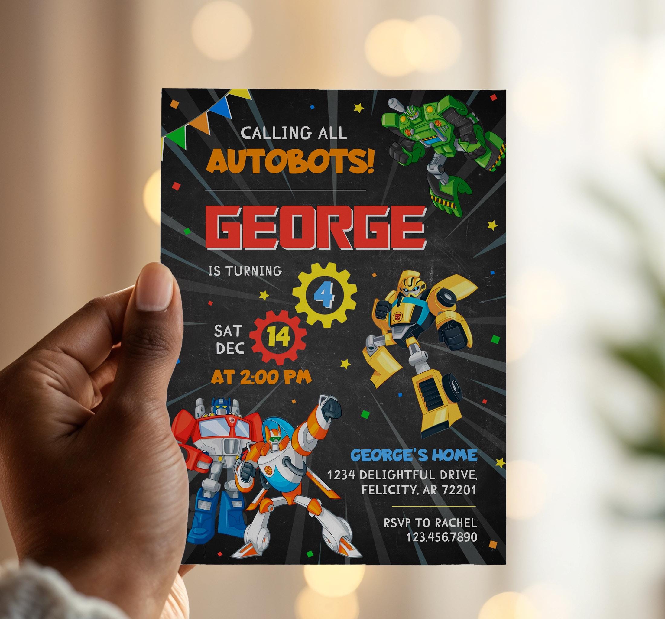 Printable Birthday Invitation, Autobots Boy Birthday Invite, Editable ...