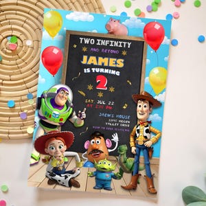 Toy story woody invitation, two infinity beyond Editable invitation, Printable birthday Toy story invitation, boy girl birthday invite