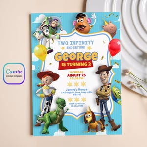 Toy story woody invitation, two infinity beyond Editable invitation, Printable birthday Toy story invitation, boy girl birthday invite