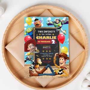 Invito Toy Story Woody, due infiniti oltre Invito modificabile, Invito di compleanno stampabile Toy Story, invito di compleanno per ragazzo e ragazza