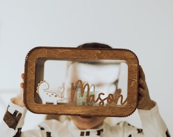 Hucha personalizada, regalo de Navidad para niños, caja de dinero de madera, hucha para ahorrar dinero, hucha personalizada con nombre y animal, regalo familiar para vacaciones