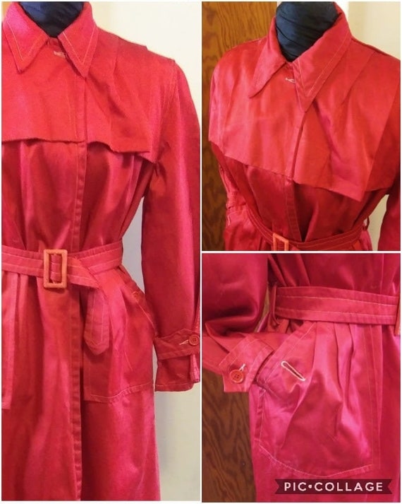 Rare 40s Red Trench Coat | Silken Blend Late 40s T