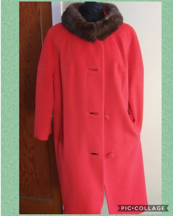 Vintage 60s Lilli Ann Coat | Stunning Warm Red Woo