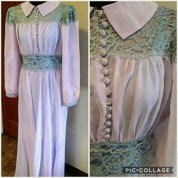 Vintage 40s Lounge Gown | Gorgeous Lavender Sheer