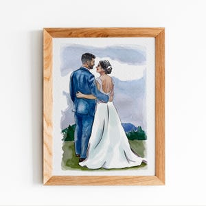 Watercolor Wedding Painting Gift From Photo, Custom Engagement Gifts for Couple Unique, Personalised Engagement, Wedding Anniversary Gifts