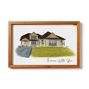 Custom Watercolor House Digital Painting Print, First Home Painting From Photo, Housewarming Gift, Realtor Closing Gift, Wedding Venue Gift