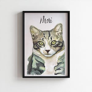 Hand Painted Original Watercolor Pet Portrait, Custom Dog Portrait Drawn from Photo, Watercolor Cat Painting, Gift Idea for Pet Lovers