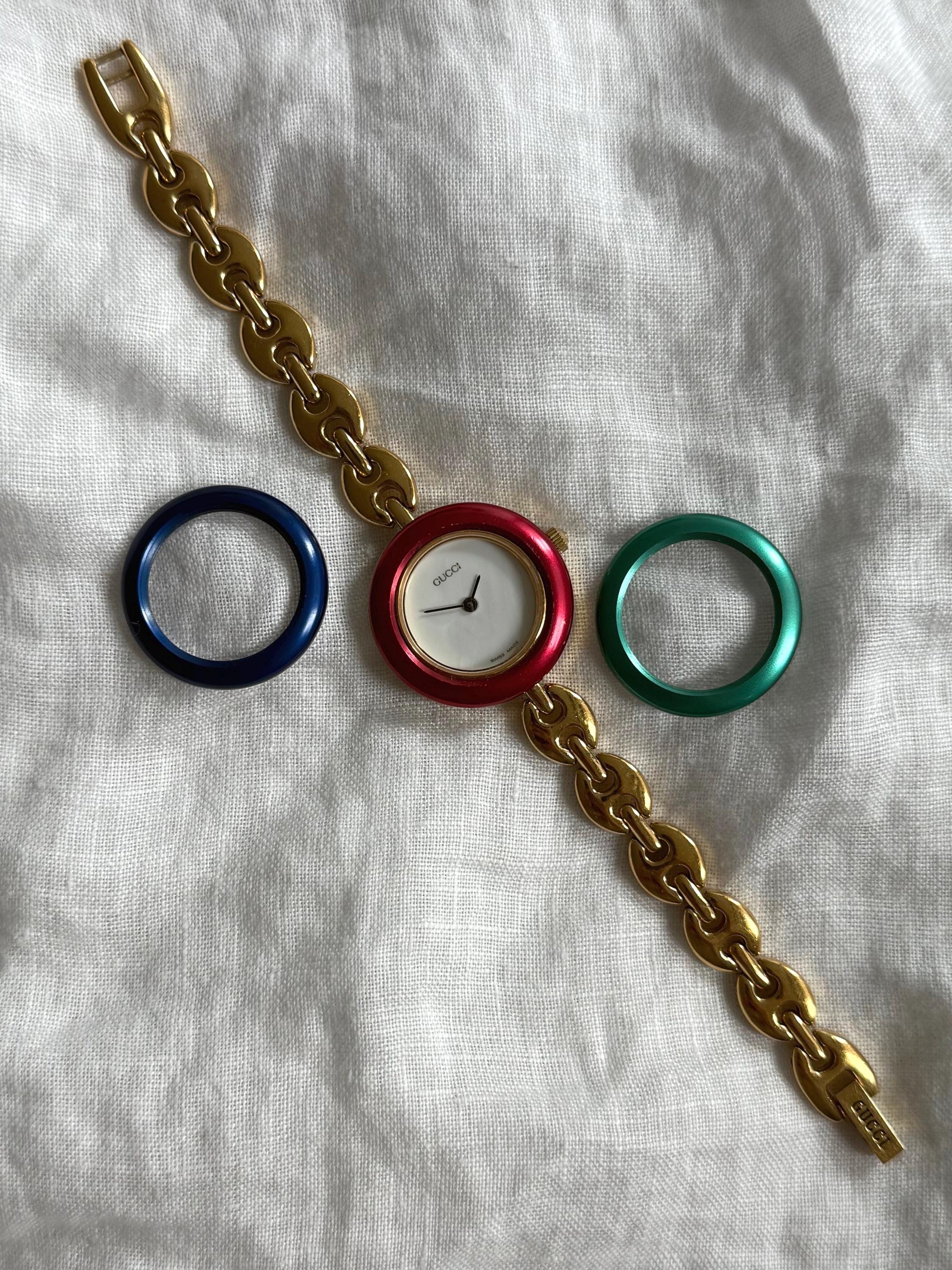 Vintage Gucci Watch With Interchangeable Bezel - Etsy Vintage Gucci Watch With Interchangeable Bezel - Etsy