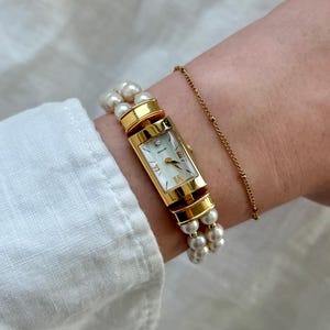 Vintage Gold Real Pearl Watch
