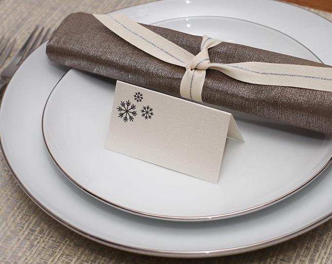 snowflakes place cards - shimmer