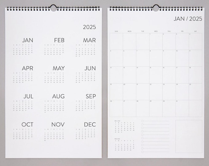 12 Month Wall Calendar 2025