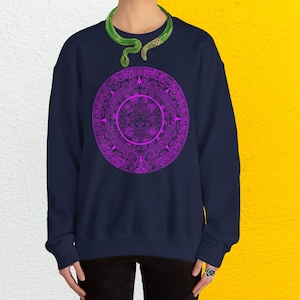 Mayan Kalender Sweatshirt, Azteken Unisex Rundhalsausschnitt, Mexikanische Mode Geschenk, Mexiko Design, Geburtstag Sweatshirt