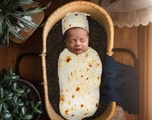Tortilla Newborn Swaddle Blanket with Beanie Set