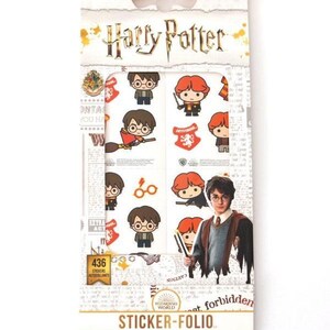 May include: A Harry Potter sticker folio featuring various character illustrations and the Harry Potter logo. The package includes 436 stickers. The sticker sheet includes images of Harry Potter, Ron Weasley, and other characters.
