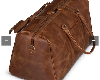 Top Grain Leather Weekender Bag | Handmade Leather Duffle Bag | Travel Overnight Bag