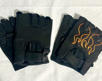 Leather Gloves Fingerless - 100% Cowhide Leather