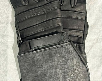 Gauntlet Leather Gloves - Vintage Style Cowhide Leather