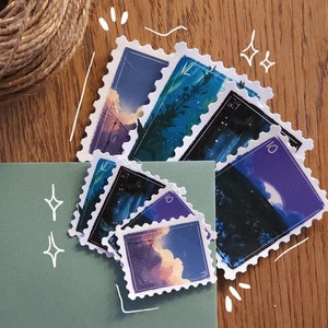 Briefmarke Aufkleber, Aufkleber Paket, Faux Post Briefmarke, Natur inspiriert Briefmarken, Scrapbooking Aufkleber, Karte Verschönerung