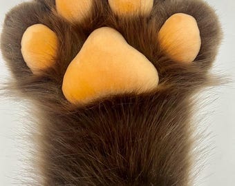 Squeak Furry Fluffy Paws，Patchwork Paws, Furry Nails, Four-Finger Claw, Fursuit Accessories