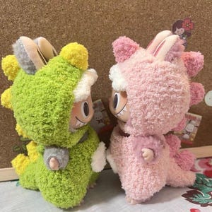 Pink Dinosaur Outfit for Labubu | Handmade Costume for Standing Labubu | Pink Zimomo