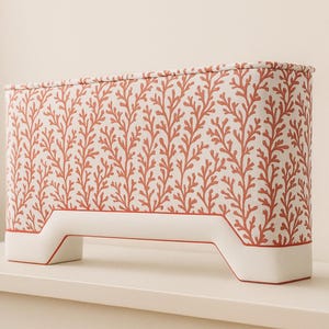 Custom SCALLOPED Upholstered Window Cornice – Elegant Fabric Valance Box for Curtains or Shades, Easy to Install