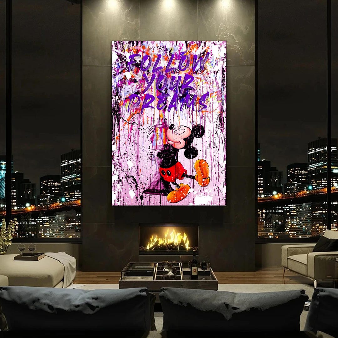 Abstract Mickey Mouse Pop Art Canvas - Street Graffiti Wall Art, Modern ...