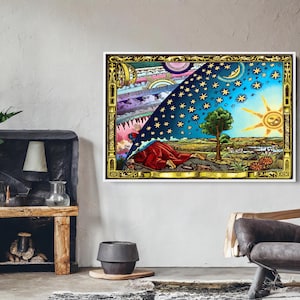 Modern Printed, Gravure Flammarion Canvas Poster, Modern Art Canvas, Gravure Wall Art, Cosmos Canvas Art, Office Canvas, Gift For The Home,