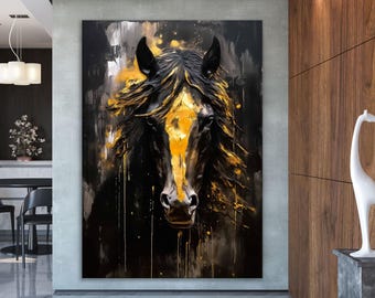 Beautiful animal horse canvas print Horse Painting Large Canvas Art Rustic Art Western Decor Animal wall art Horse Lover Birthday Gift