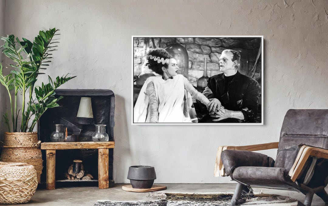 The Bride of Frankenstein Framed Canvas Print, Unframed Poster ...