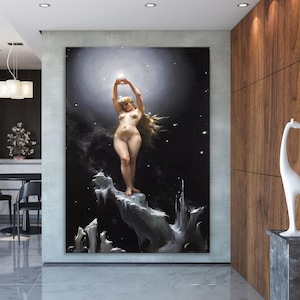 Luis Ricardo Falero Reproduktion des Polarsterns, Vintage Leinwanddruck, Celestial Art für Haus oder Büro, künstlerische Wanddekoration
