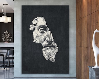 Cuadro sobre lienzo de Marco Aurelio Antonino Augusto, decoración moderna para el hogar y la oficina, póster con impresión de filosofía estoica, idea de regalo